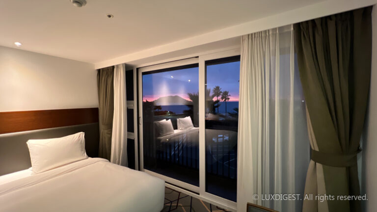 Looking out at Jeju Beach from the hotel room