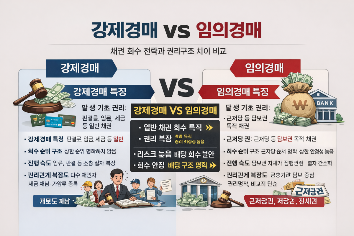 a compulsory auction and a voluntary auction